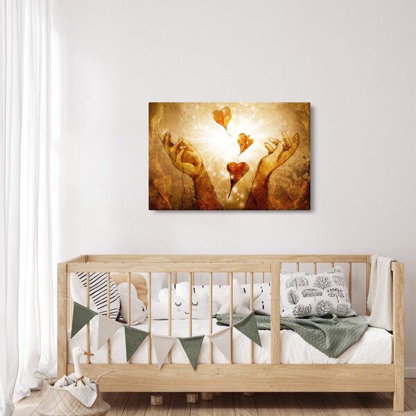 Tablou - pictura mâinilor pline de dragoste (90x60 cm)