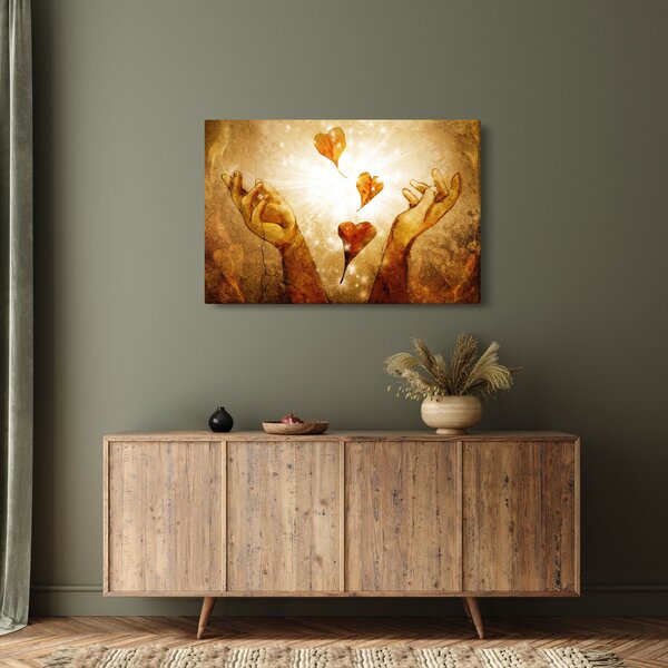 Tablou - pictura mâinilor pline de dragoste (90x60 cm)