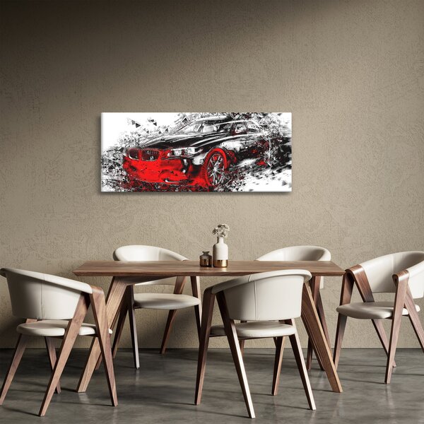 Tablou - Mașina pictată în acțiune (120x50 cm)