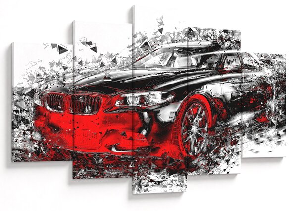 Tablou - Mașina pictată în acțiune (150x105 cm)