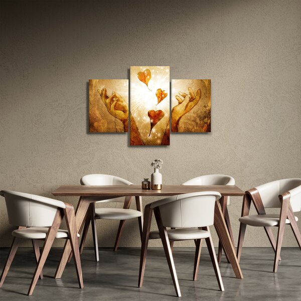 Tablou - pictura mâinilor pline de dragoste (90x60 cm)