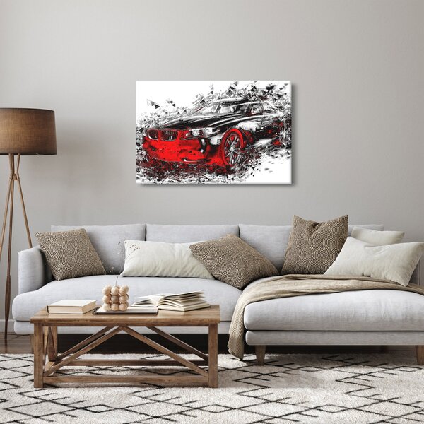 Tablou - Mașina pictată în acțiune (90x60 cm)