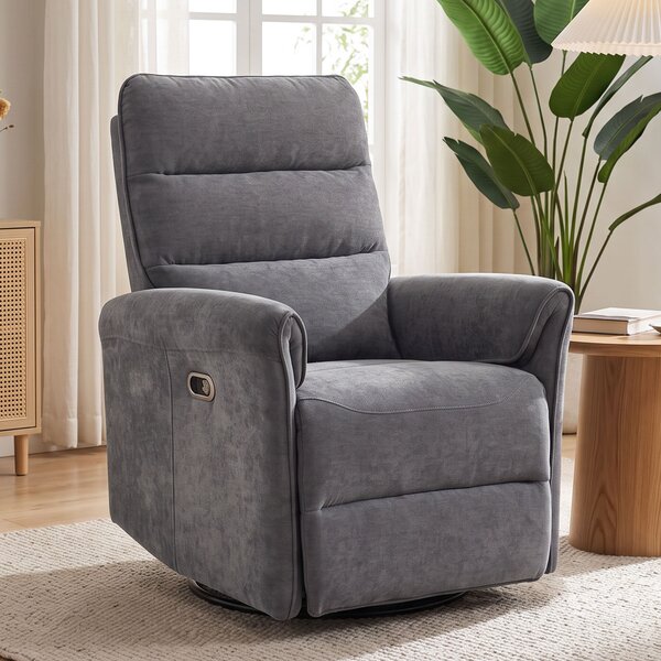 HOMCOM Fotoliu relax electric 155° cu suport pentru picioare, tapițat, rotire 270°, balansoar, șenilă, gri | Aosom Romania
