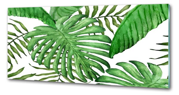 Panou sticlă bucătărie frunze tropicale