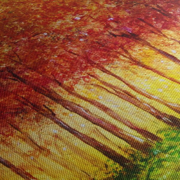 Tablou - Pictura pădurii cu frunziș (cu ceas) (90x30 cm)