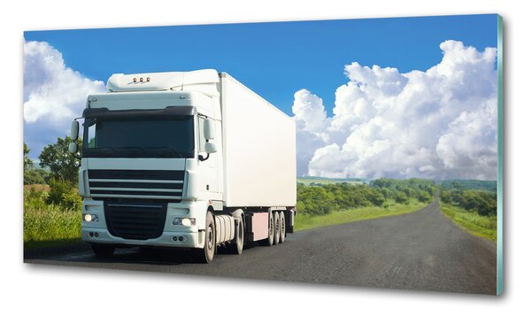 Panou sticlă bucătărie camion alb
