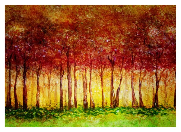 Tablou - Pictura pădurii cu frunziș (70x50 cm)