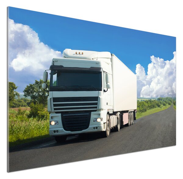 Panou sticlă bucătărie camion alb