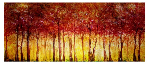 Tablou - Pictura pădurii cu frunziș (120x50 cm)