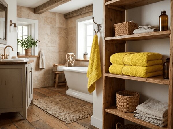 Prosop de baie EMBORIA 70x140 cm galben, 100% bumbac