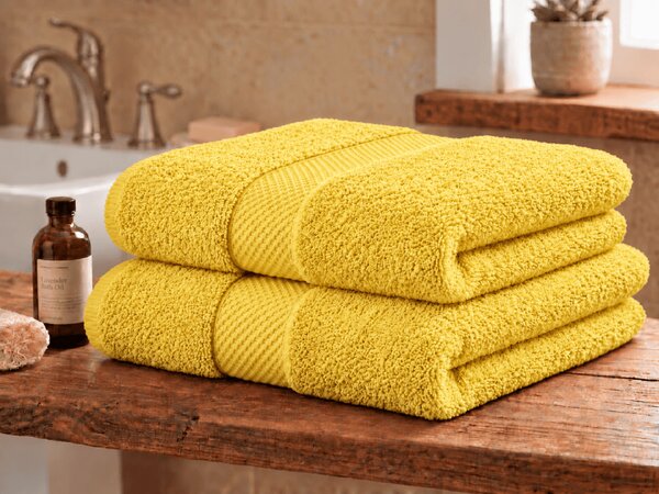 Prosop de baie EMBORIA 70x140 cm galben, 100% bumbac
