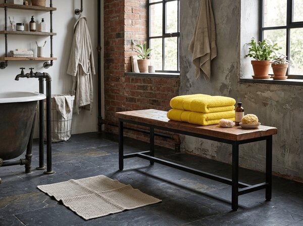 Prosop de baie EMBORIA 70x140 cm galben, 100% bumbac