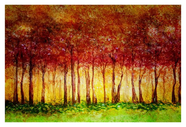 Tablou - Pictura pădurii cu frunziș (90x60 cm)