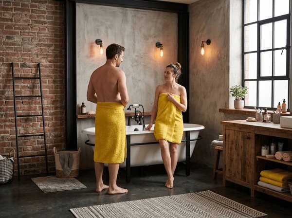 Prosop de baie EMBORIA 70x140 cm galben, 100% bumbac