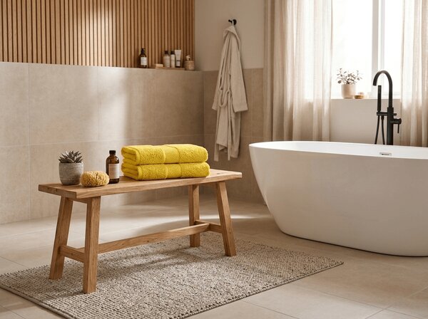 Prosop de baie EMBORIA 70x140 cm galben, 100% bumbac