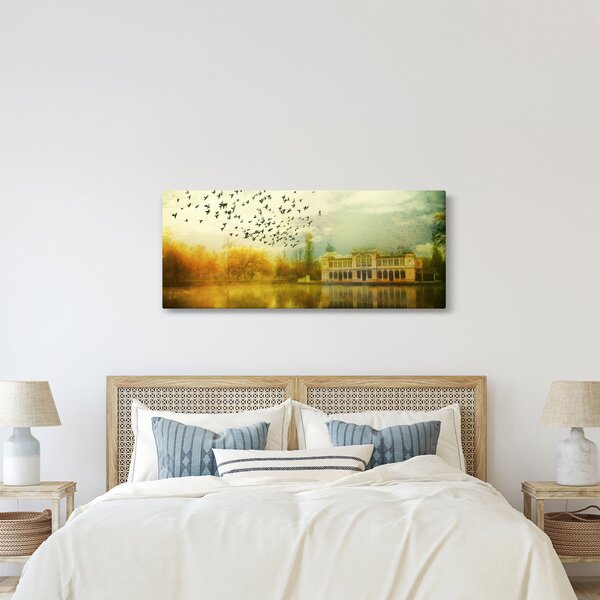 Tablou peisajului pictat cu sediul (120x50 cm)