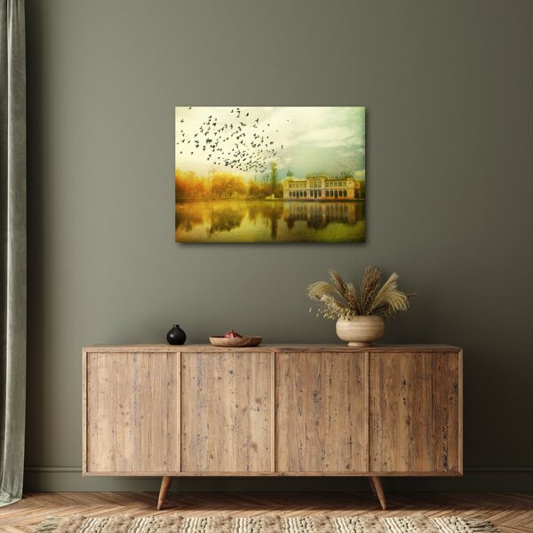 Tablou peisajului pictat cu sediul (70x50 cm)