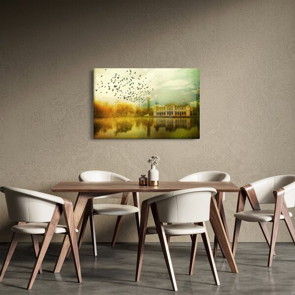 Tablou peisajului pictat cu sediul (90x60 cm)