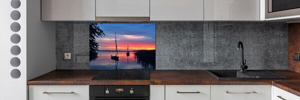 Sticlă pentru bucătărie Sailboats la Sunset