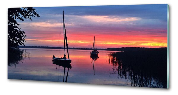 Sticlă pentru bucătărie Sailboats la Sunset
