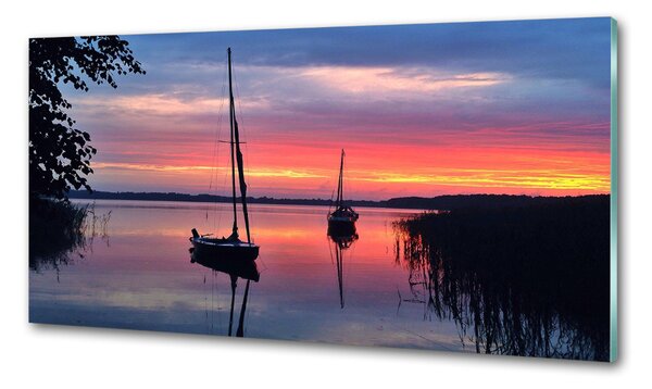 Sticlă pentru bucătărie Sailboats la Sunset