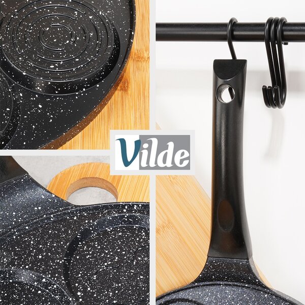 Tigaie granitată pentru ochiuri și clătite cu 7 forme Vilde 26 cm – Tigaie compartimentată