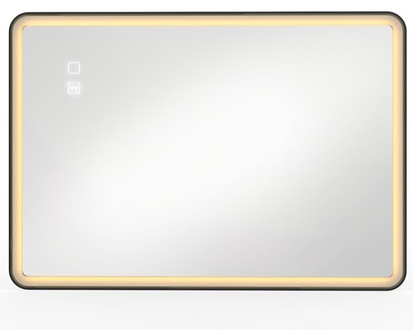 HOMCOM Oglindă de baie LED cu Bluetooth și antiaburire, 100x70 cm, negru | Aosom Romania