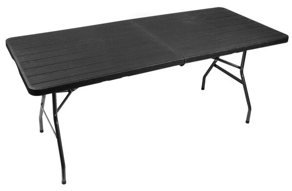 Masă de grădină pliabilă 180 cm – Neagră, pentru catering și picnic