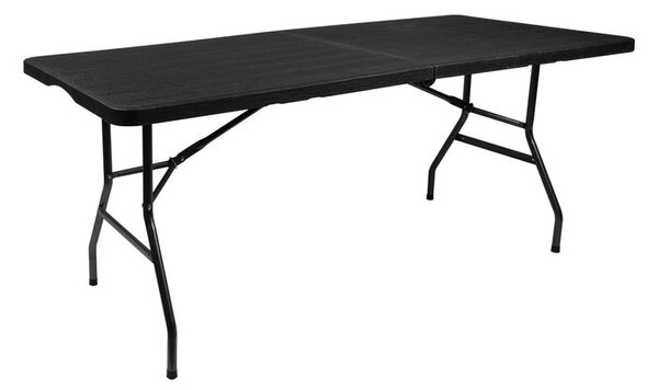 Masă de grădină pliabilă 180 cm – Neagră, pentru catering și picnic