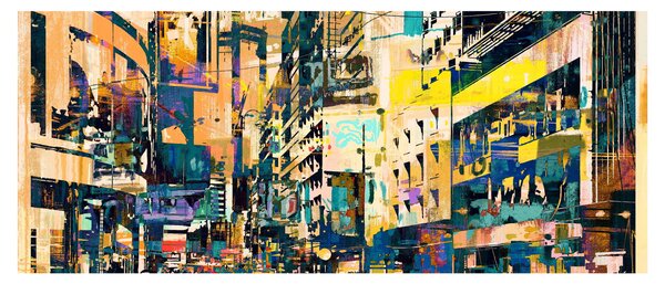 Tablou abstacțiunii pictate (120x50 cm)