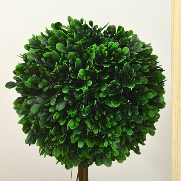 HOMCOM Set 2 Plante Decorative Sferice 60cm, Frunze Lemn de Santal, Verzi, pentru Decor Interior/Exterior | Aosom Romania