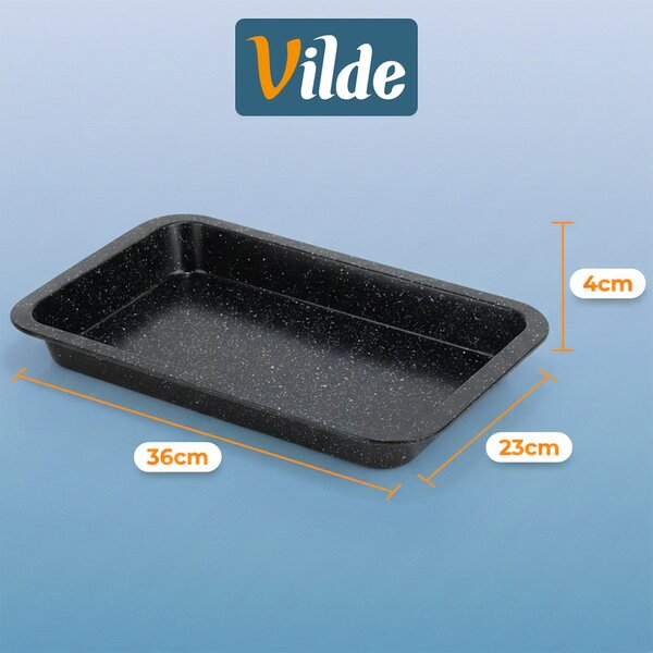 Tavă de copt antiaderentă cu mânere și capac detașabil Vilde - 36 x 23 x 4.5 cm, ideală pentru transport