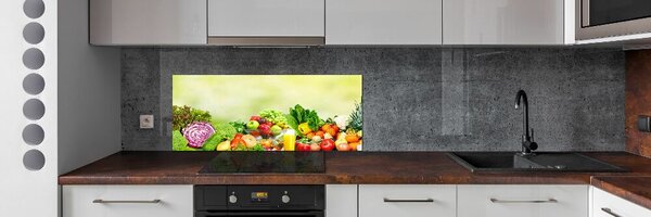 Panou sticlă decorativa bucătărie Legume si fructe