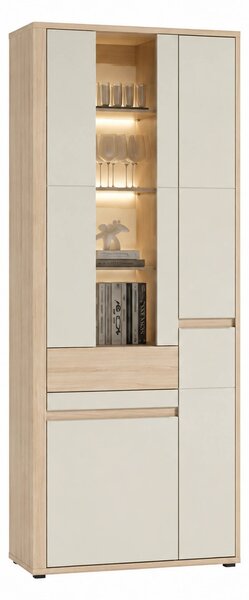 Vitrina pentru living OSLO OS2, stejar riva/casmir, PAL laminat, 78x38