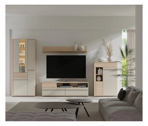 Polita living OSLO OS6, stejar riva, PAL laminat, 160x20x24 cm