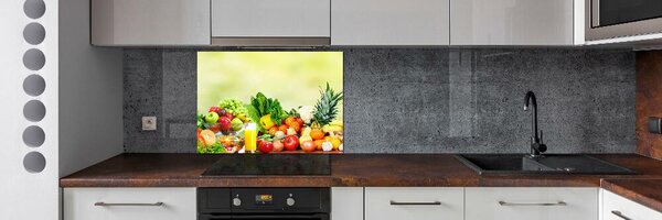 Panou sticlă decorativa bucătărie Legume si fructe