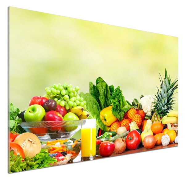 Panou sticlă decorativa bucătărie Legume si fructe