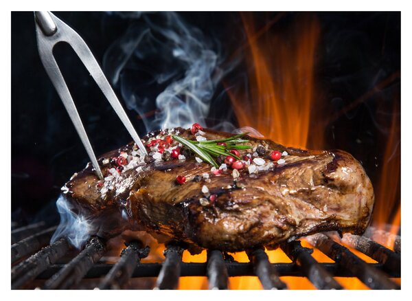 Tablou cu steac pe grill (70x50 cm)