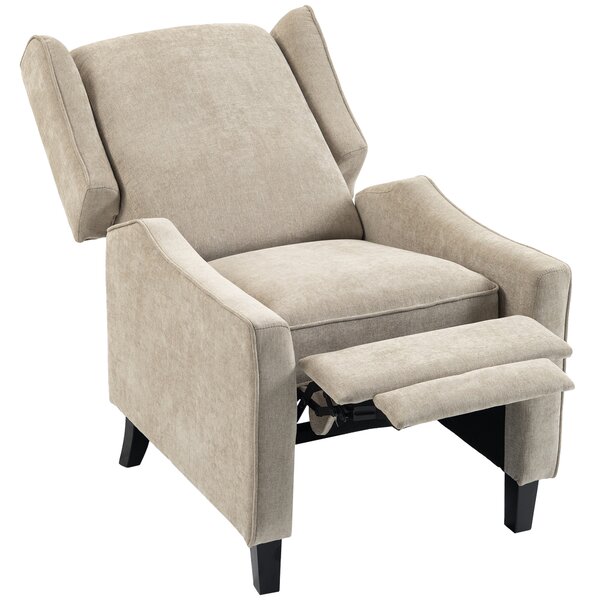 HOMCOM Fotoliu Recliner Manual 155° cu Suport pentru Picioare, Șezut Gros, Material Tip In, Maro Deschis | Aosom Romania