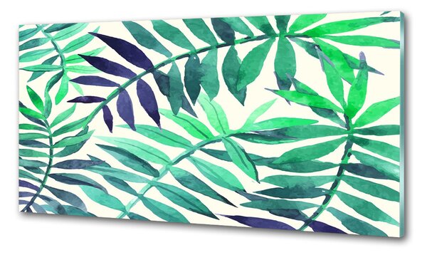 Panou sticla securizata bucatarie frunze tropicale
