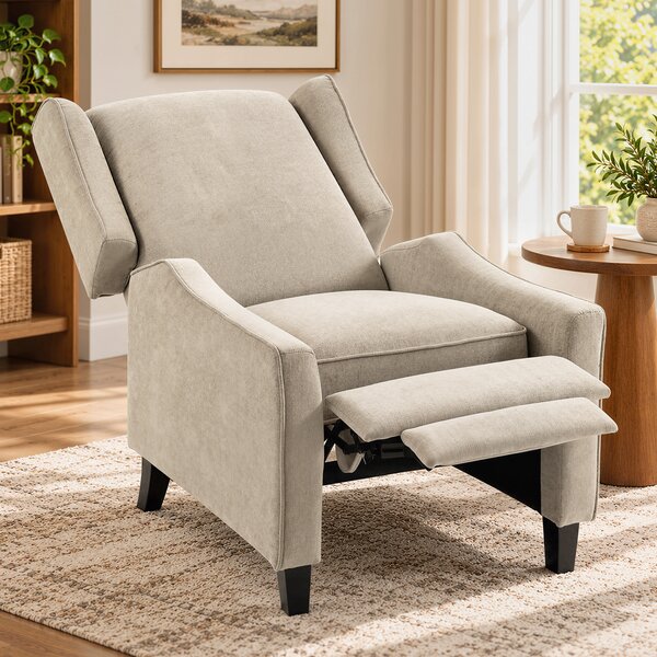 HOMCOM Fotoliu Recliner Manual 155° cu Suport pentru Picioare, Șezut Gros, Material Tip In, Maro Deschis | Aosom Romania