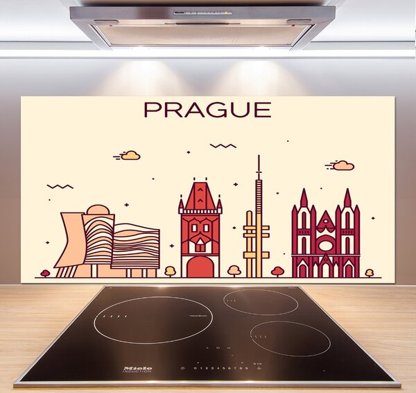 Panou sticlă bucătărie clădiri Praga