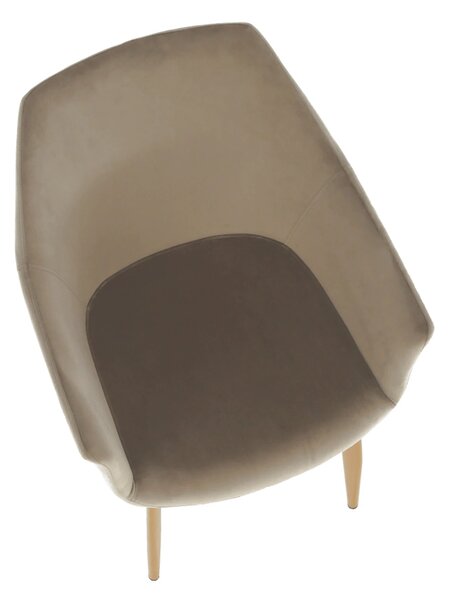 Scaun ODOVEL, grej/fag, stofa catifelata/metal, 56x63x82 cm