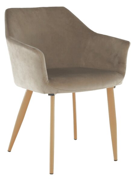 Scaun ODOVEL, grej/fag, stofa catifelata/metal, 56x63x82 cm