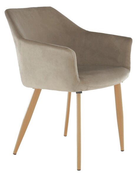 Scaun ODOVEL, grej/fag, stofa catifelata/metal, 56x63x82 cm