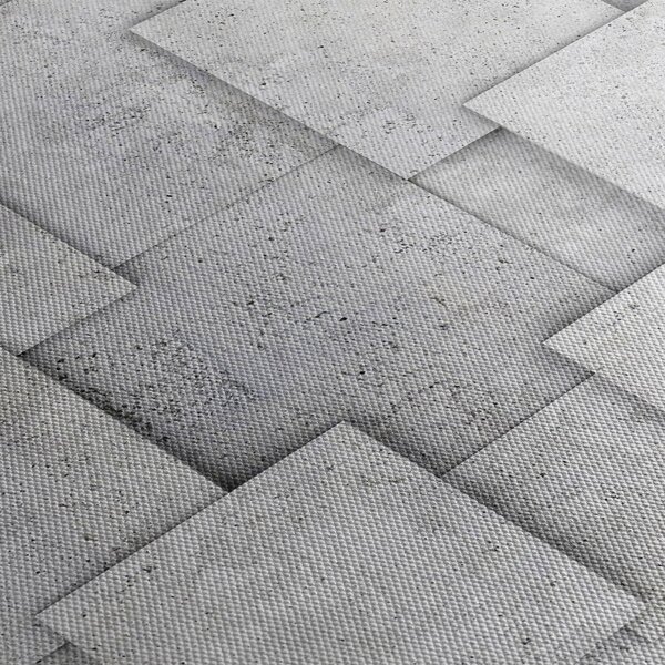 Tablou - Abstracție cu faianță de beton (cu ceas) (90x30 cm)