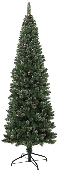 HOMCOM Brad de Crăciun Înzăpezit Înalt cu 618 Crengi, Brad Artificial de Crăciun cu Conuri și Bază, Ø70x180 cm, Verde | Aosom Romania