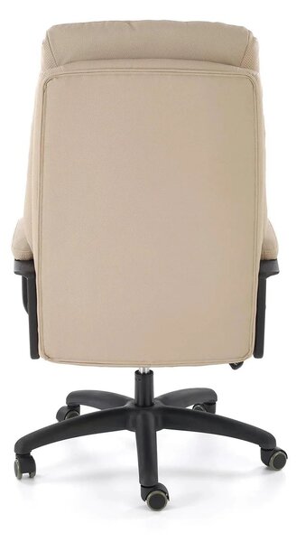 Scaun birou HARBOR, bej/negru, piele ecologica, 65x72x112-118 cm