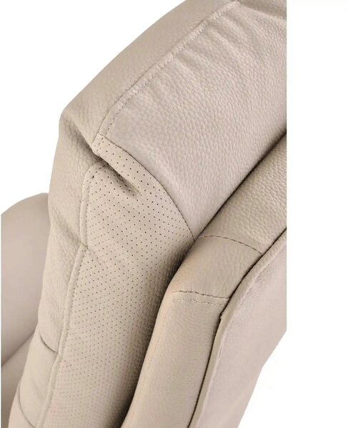 Scaun birou HARBOR, bej/negru, piele ecologica, 65x72x112-118 cm