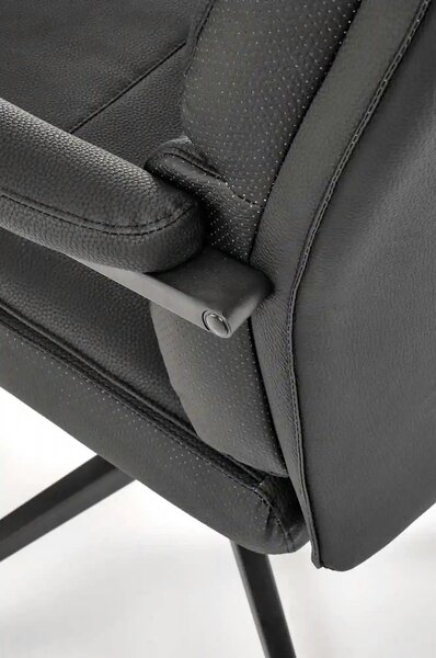 Scaun birou ADRIANO 2, negru, piele ecologica, 65x70x104-110 cm